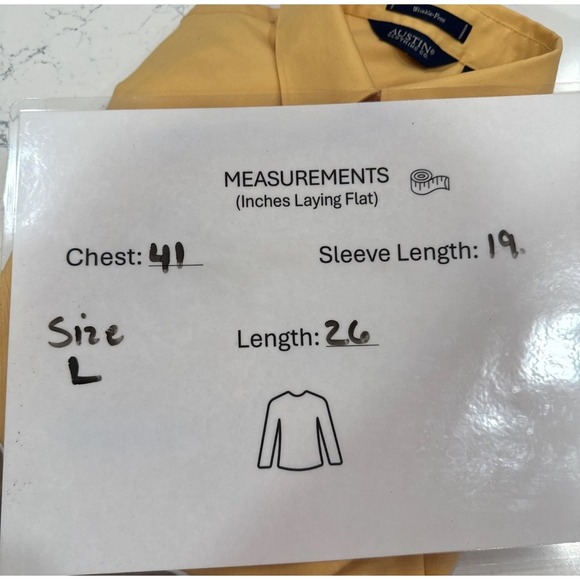 Austin Clothing Co Yellow Button Front Shirt Womens Large Wrinkle Free Cotton - Picture 11 of 11